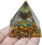 Natural Mineral Crystal Pyramid Energy Healing Meditation Aid Feng Shui Protection Home Decor Versatile Gift Option(2inch Pyramid Tiger Eye)