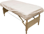 Body Linen Massage Table Cover - Reusable Barrier with Wipe Clean Surface. Waterproof PUL Material, Machine Washable. Protects Massage Table, Warmer and Pad - 1 Pack - Natural
