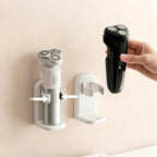Electric Razor Holder Wall Mount, Self-Adhesive Shaver Holder with Adjustable Clip Organizer Hook Waterproof Storage Rack for Bathroom (1pcs Electric Model,White)