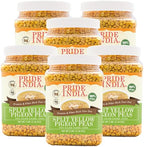 Pride Of India - PACK of 6 - Indian Split Yellow Pigeon Peas - Protein & Fiber Rich Toor (Arahar) Dal, 3 Pound Jar