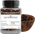Raw Essentials Guajillo Chile Flakes – Smoky & Mildly Spicy Mexican Pepper for Authentic Flavor – Use in Rubs, Enchiladas, Moles, Salsas & Stews – Non-GMO, Gluten-Free, Paleo, Vegan – 7 Ounce Bottle