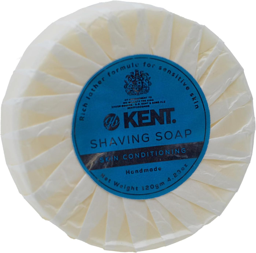 Kent SB2 Shaving Soap Puck Refill for Men for Shaving Soap Bowl Use with Shaving Brush for Men, Luxury Shave Barber Soap Made with Extracts of Coconut, Sgea, Jaboba Made in England