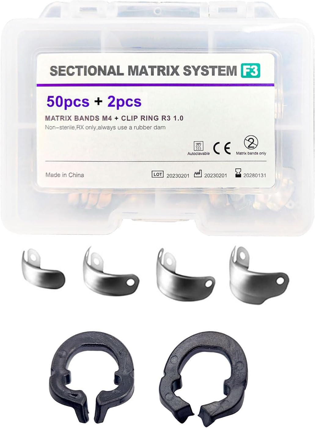 Dental Sectional Matrix System kit, Dental Sectional Matrix Ring Resin Clip Clamping Ring, Autoclavable Dental Matrices Bands.…