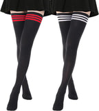 Extra Long Thigh High Socks for Women Striped Over Knee Thigh Socks Long Boot Thigh High Stockings Leg Warmers