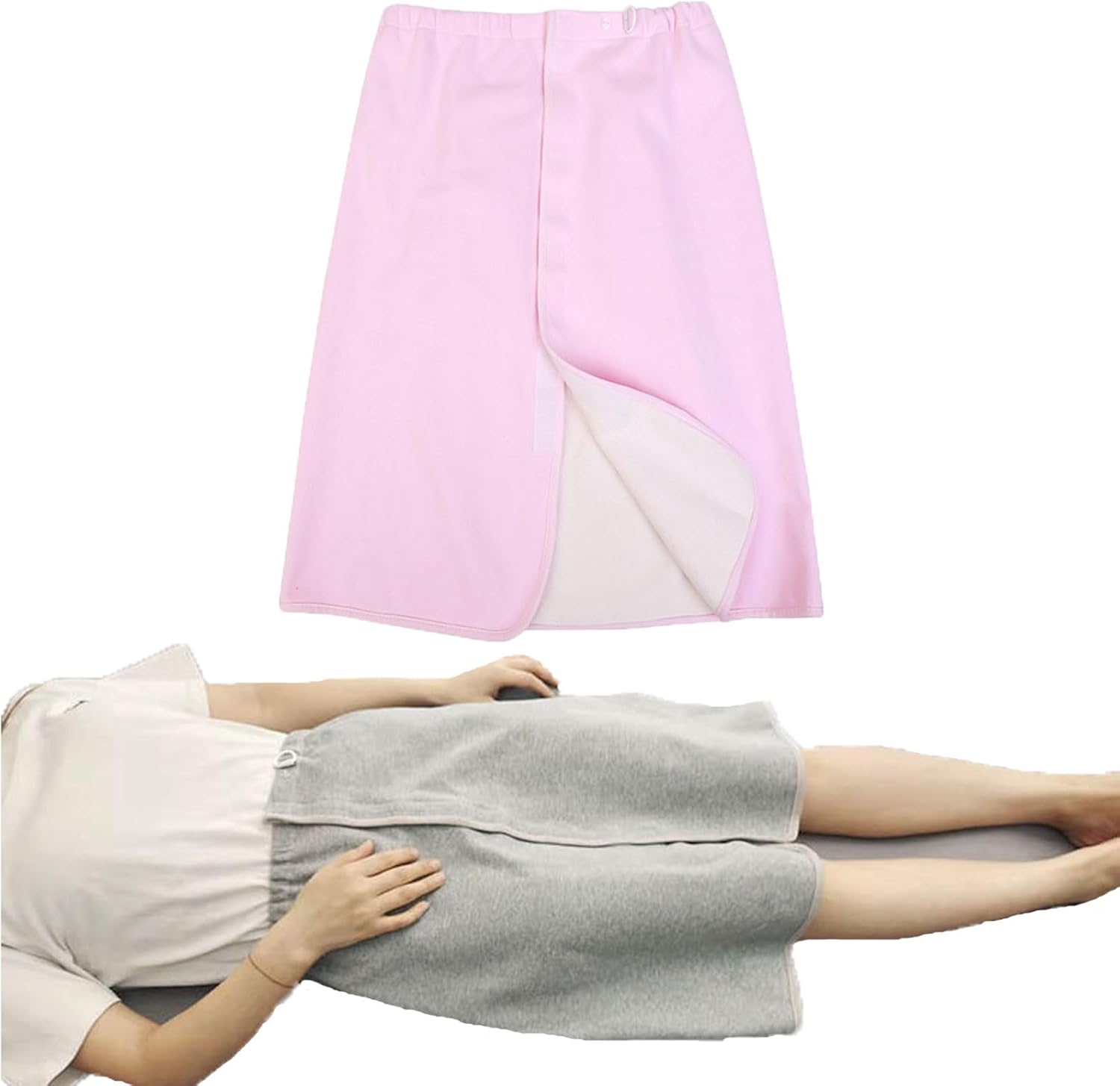 Yodilala Unisex Diaper Skirt, Leak-Proof Waterproof pad, Adjustable and Reusable, Suitable for bedridden Elderly, Menstruating Women, and Children with Urinary Incontinence(Pink,L)