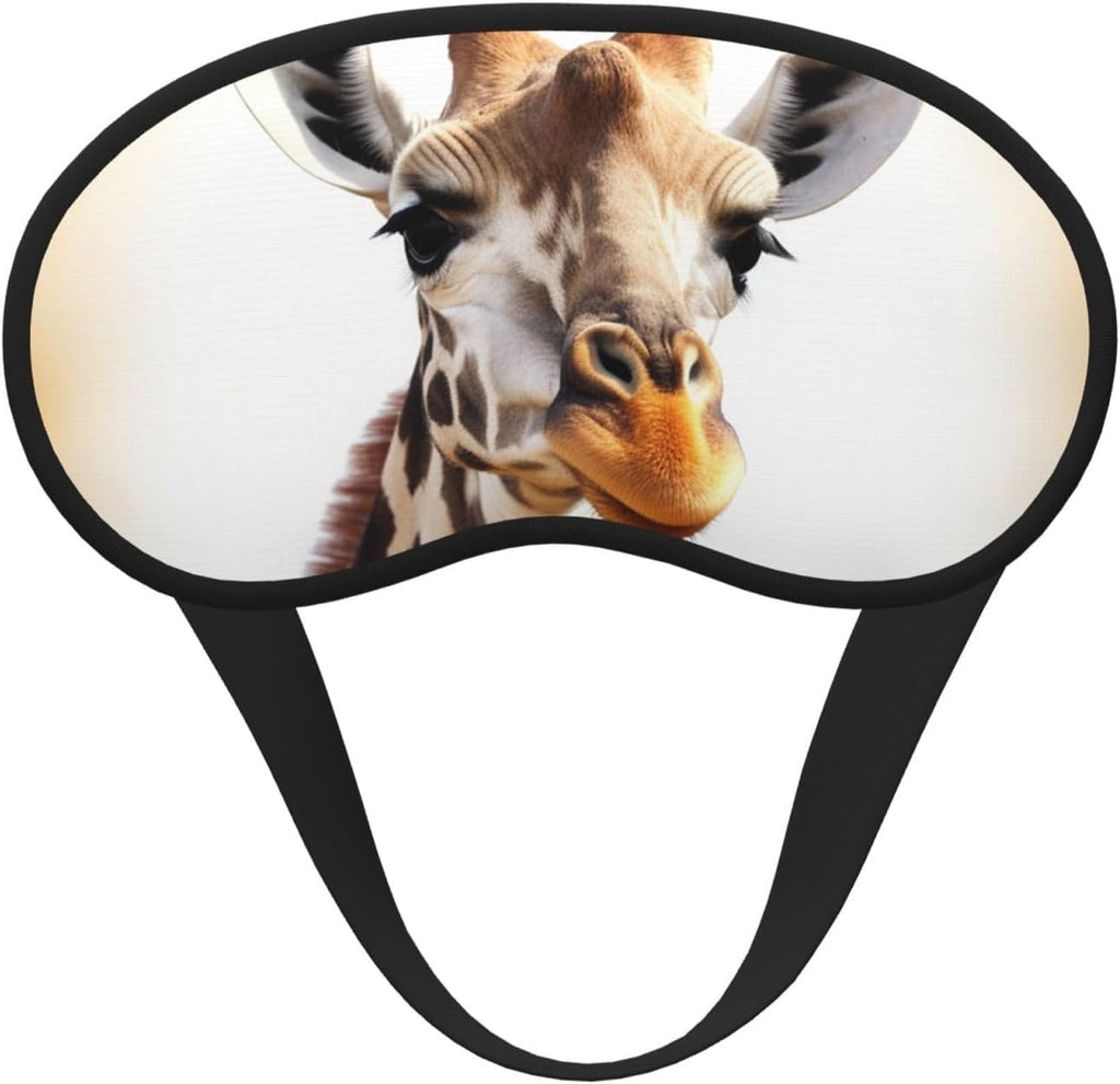 Cute Giraffe Sleep Mask for Women Girls Men Soft Comfortable Eye Mask with Adjustable Strap Blackout Eye Sleep Shade Cover for Travel Yoga Nap Shift Work