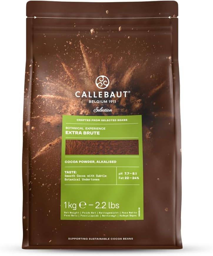 Callebaut Extra Brute Cocoa Powder, 22-24% Fat, 1kg (2.2 lbs)