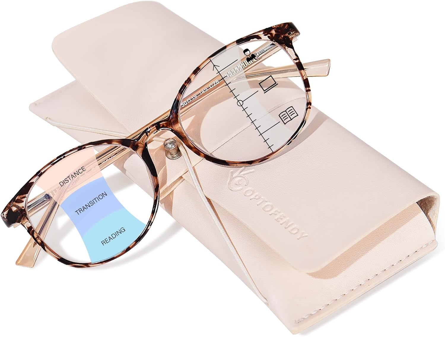 Progressive Multifocal Reading Glasses for Women Men, TR90 Fashion Blue Light Computer Readers