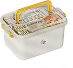 Plastic Medicine Storage Organizer & First Aid Box, Medicine Box with Handles, Multipurpose Medical Supply Organizer with Removable Tray for Home, Office & Travel（small）