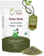 Organic Way Dried Gotu Kola Cut & Sifted (Centella asiatica) - Kosher & USDA Certified | Vegan, Non-GMO & Gluten Free | Tested for Heavy Metal | Resealable Bag | 100% Raw from India (1/4LBS / 4Oz.)