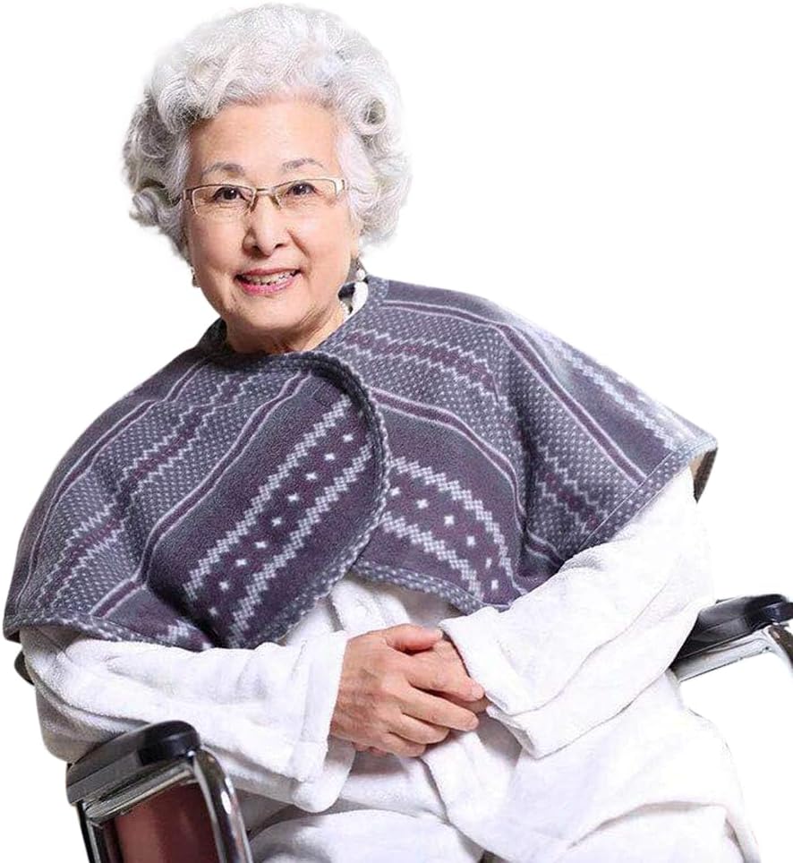 YOMQLJXB Plus Velvet Thickened Wheelchair Care Shawl, bedridden Patient Shoulder Warm Blanket Cloak Shoulder Blanket, Suitable for Aged Care Products
