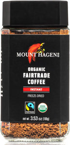 Mount Hagen 3.53oz Organic Freeze Dried Instant Coffee | Eco-friendly, Fair-Trade Coffee Made From Organic Medium Roast Arabica Beans [3.53oz Jar]