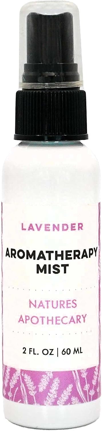 Bed & Body Lavender Aromatherapy Mist Travel Size | Calm, Relax, Unwind | All-Natural Spray for Linens, Bed, & Body Made with Pure Lavender Essential Oil, Made in USA by Nature's Apothecary (2 oz)