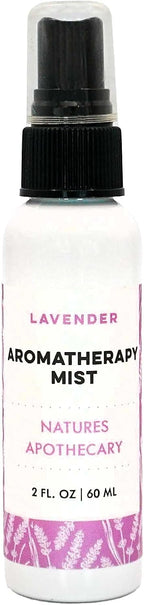 Bed & Body Lavender Aromatherapy Mist Travel Size | Calm, Relax, Unwind | All-Natural Spray for Linens, Bed, & Body Made with Pure Lavender Essential Oil, Made in USA by Nature's Apothecary (2 oz)
