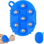 Handheld Massage Roller Ball Glove - Manual Lymphatic Massager Cellulite Remover - 360° Rolling Metal Balls Body Massager Tool for Neck Back Leg Circulation Pain Relief