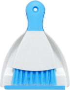NACENA Mini Dustpan and Brush Set, Small Broom and Dustpan Set Dust Pan and Mini Hand Broom Dustpan and Broom Combo Compact for Home Table Keyboards Sofa Kitchen, Dark & Blue