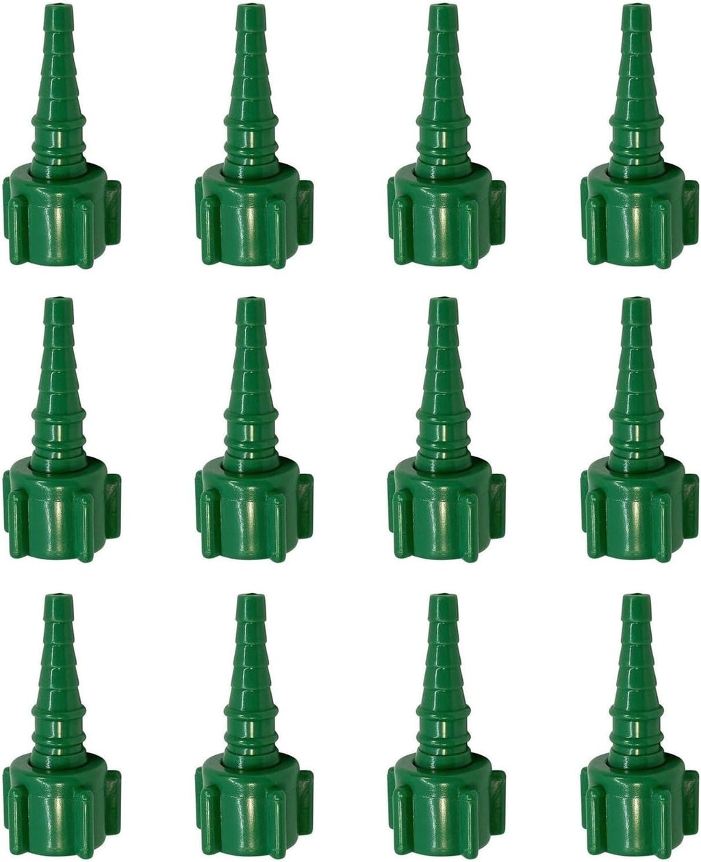 Swivel Barb Adaptor Nipple Nut, Swivel Nipple Christmas Tree Connector, Green Oxygen Tubing Connector (12 Pack)