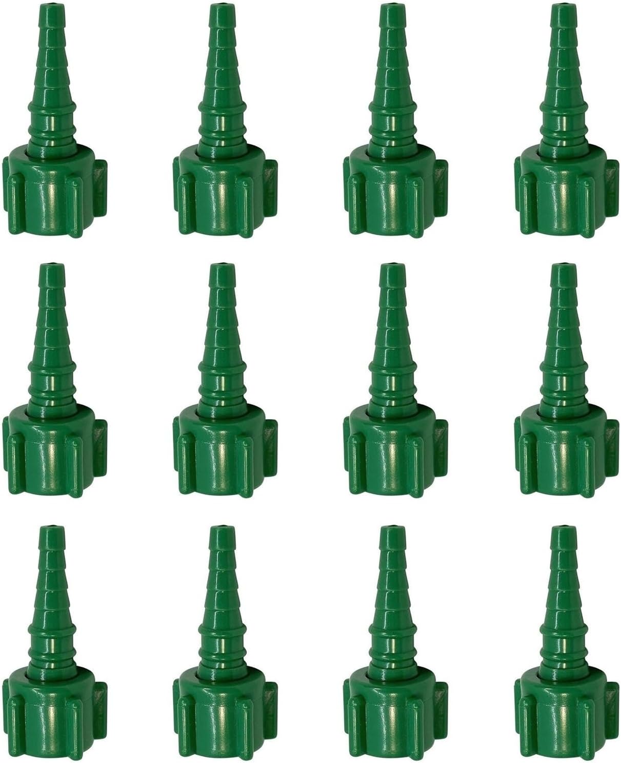 Swivel Barb Adaptor Nipple Nut, Swivel Nipple Christmas Tree Connector, Green Oxygen Tubing Connector (12 Pack)