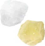 Raw Citrine Rough Crystal with Clear Quartz, Natural Citrine Crystal and Healing Stones for Tumbling, Decoration, Polishing, Wire Wrapping, Wicca & Reiki 2PCS