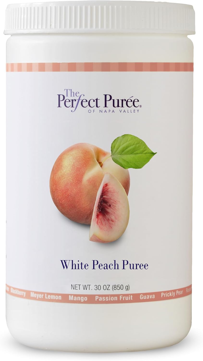 The Perfect Puree White Peach Puree, 30 Ounce - 6 per case.