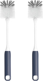 ROSEOK Long Handle Water Bottle Brush,Flexible Bottle Brush for Cleaning Milkshake Cup,Sports Bottle,Navy Blue,2 Pack