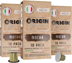 Mocha Capsules for Nespresso Original Machine 30 Count Mocha Flavored Pods, Single-Serve Nespresso Original Line Compatible, Made in Italy