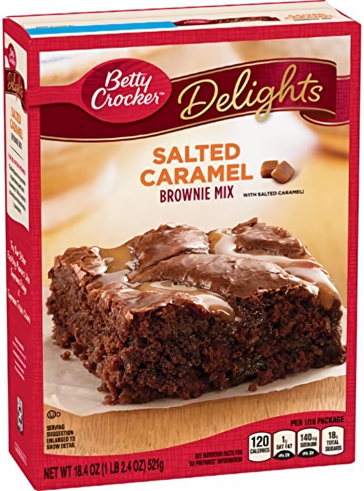 Betty Crocker Salted Caramel Brownie Mix 18.4 oz (Pack of 4)