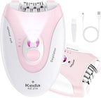 Smooth Glide Epilator for Women, Epilators Hair Removal with LED Light, 2 Speeds Facial Hair Removal Device, with a Vibrating Massage pad and 36 Tweezers for Armpit, Arm, Leg, Bikini, Face, Body