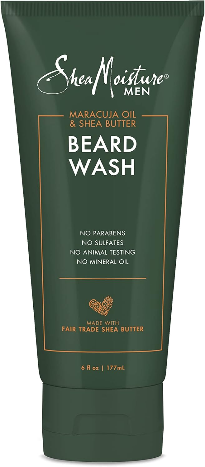SheaMoisture Beard Wash for Full Beards - Maracuja Oil & Shea Butter to Deep Clean and Refresh - 6 oz
