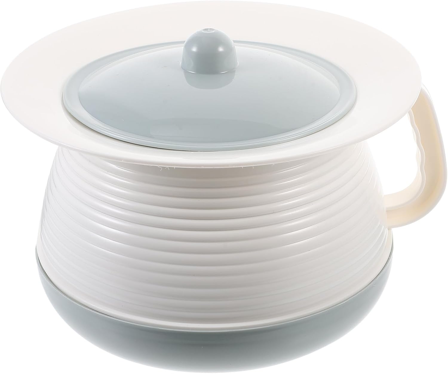 Portable Urinal Pot with Lid Handheld Chamber Pot for Adults and Blue Dual-Color Portable Pee Container Bedpan for Travel and Home Use