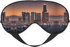 SSIMOO Los Angeles Skyline Print Ultra-Soft Light-Blocking Eye Mask,for Optimal Comfort and Restful Sleep, Black