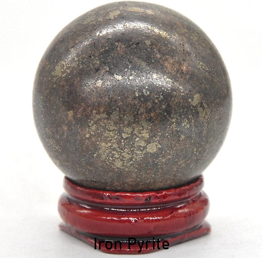 40MM Gemstone Spherical Crystal Home Decoration Natural Gemstone Ball Mineral Polished Gemstone Massage-Iron Pyrite
