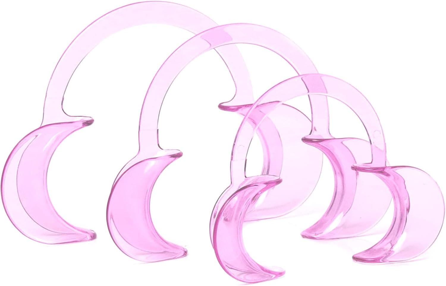 LA MIERE Dental Cheek Retractor C Shape Mouth Opener Size S,M,L, Pack of 3, Pink
