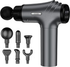AYURA Massage Gun Deep Tissue, Muscle Massager Gun for Pain Relief, Percussion Massage Gun with 30 Speeds & 6 Heads, Portable Handheld Back Massage Gun for Athlets Men Women (Grey)
