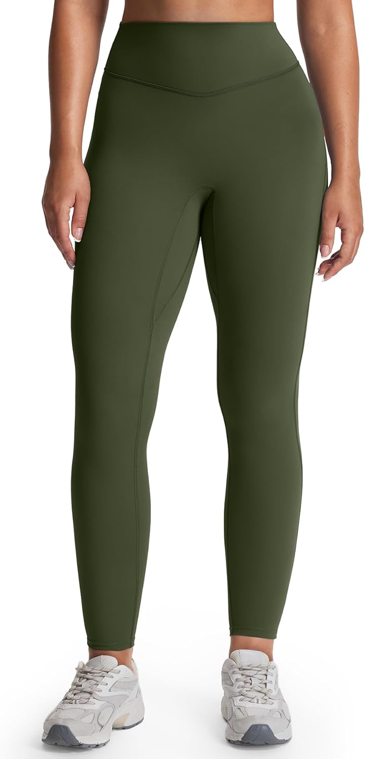 Aoxjox Women’s Workout Leggings Metamorph Mid-Rise Hidden Scrunch Tummy Control Gym Training Yoga Pants 25"/27"/28.5"