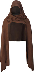 Medieval Hooded Shawl, Multifunctional Cowl Scarf, Costume Accessory for Viking Shaman Renaissance