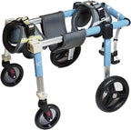 Dog Wheelchair 4 Wheels Disabled Doggie Assisted Walker, Assist Small/Medium/Large Pet Mobility Wheelchair, Dachshund Cat Rabbit Recovery Cart Equipment,Blue-M