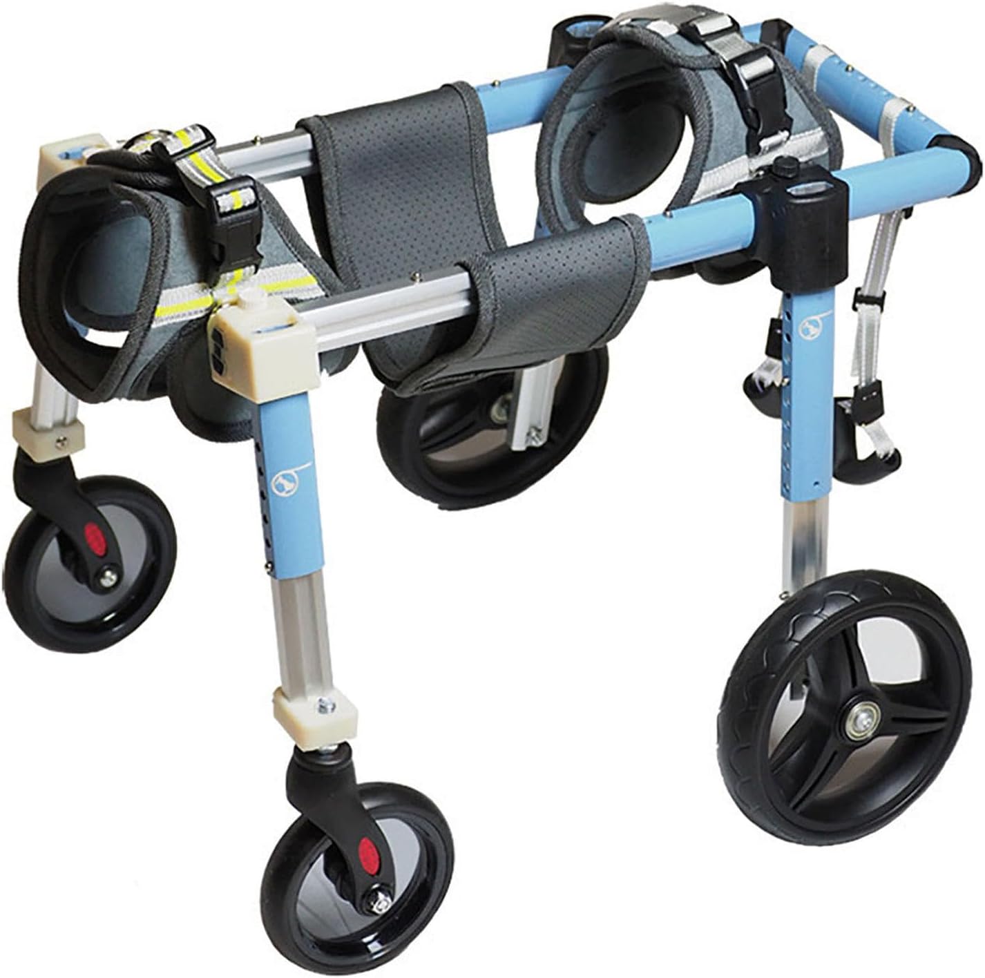 Dog Wheelchair 4 Wheels Disabled Doggie Assisted Walker, Assist Small/Medium/Large Pet Mobility Wheelchair, Dachshund Cat Rabbit Recovery Cart Equipment,Blue-M