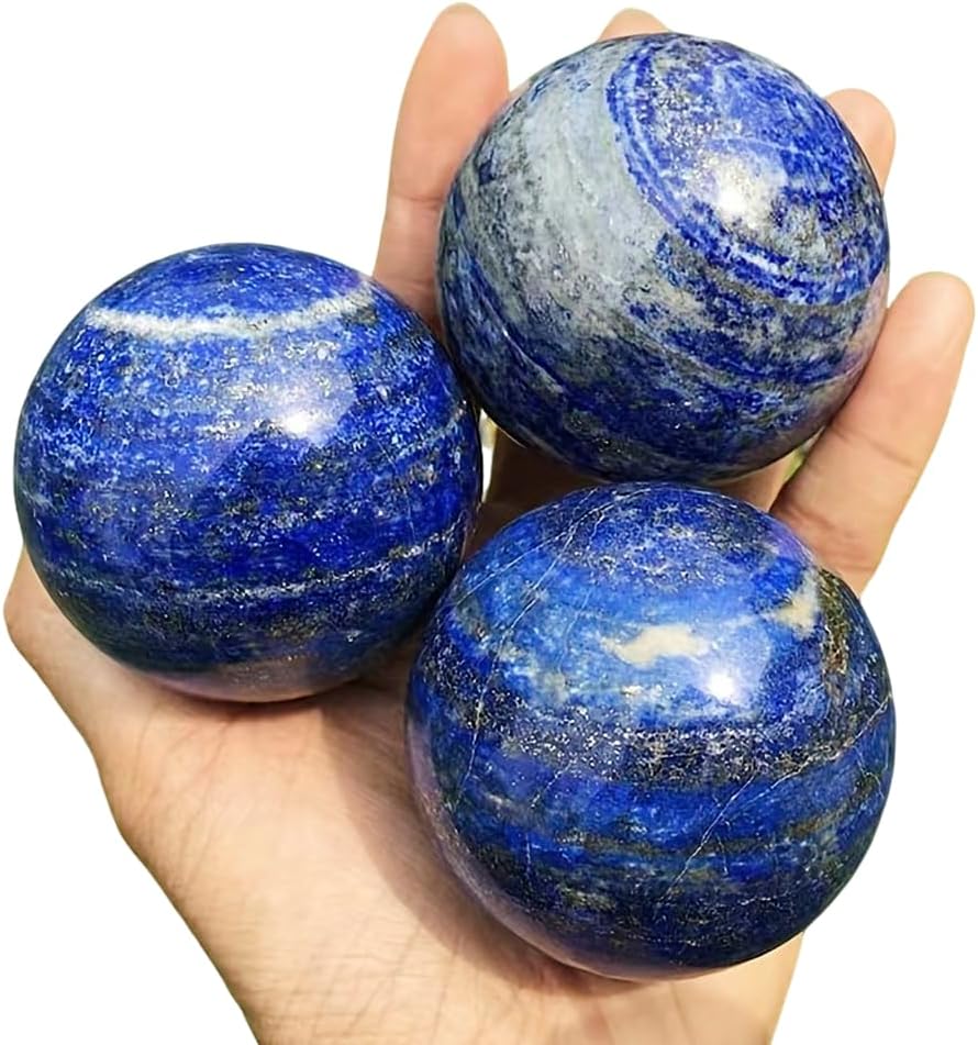 4-5cm/1.57-1.96inch Natural Crystal Spheres Lapis Lazuli Polished Divination Ball Decorative Sphere Reiki Healing Crystals Ball Healing Stone Crafts (40-50mm, Lapis Lazuli)