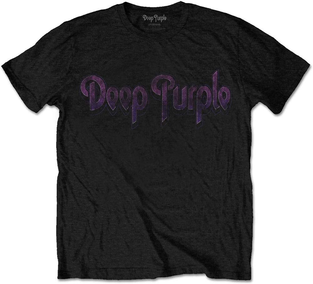 Men's Deep Purple Vintage Logo Slim Fit T-Shirt Black