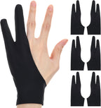 Digital Drawing Glove, 6 Pcs Two-Finger Artist Gloves, Smooth Elasticity Breathable Artist Glove for Stylus Pen Pencil Sketching Painting, Suitable for Left and Right Hand