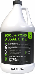 AquaDoc Liquid Algaecide for Swimming Pools and Ponds - 64 oz - Non-Metallic Formula for Algae Control with Built in Clarifier for Pools, Ponds and Fountains - Made in USA