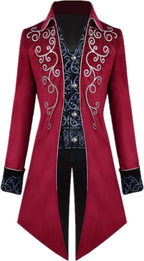 Crubelon Men's Steampunk Vintage Tailcoat Jacket Gothic Victorian Frock Coat Uniform Halloween Costume