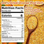 8oz Dried Orange Peel Zest - Granulated Zest for Baking, Tea, Cocktails, Spice Mix - Bold Flavor Dried Orange Peels for Chefs & Home Cooks Christmas