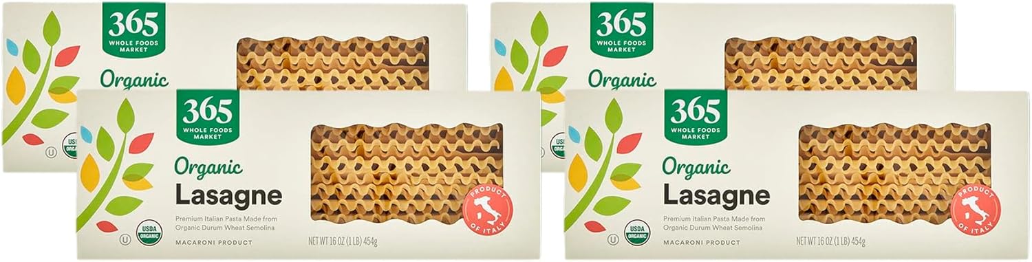 365 by Whole Foods Market, Organic Lasagne, 16 Ounce (Pack of 4)