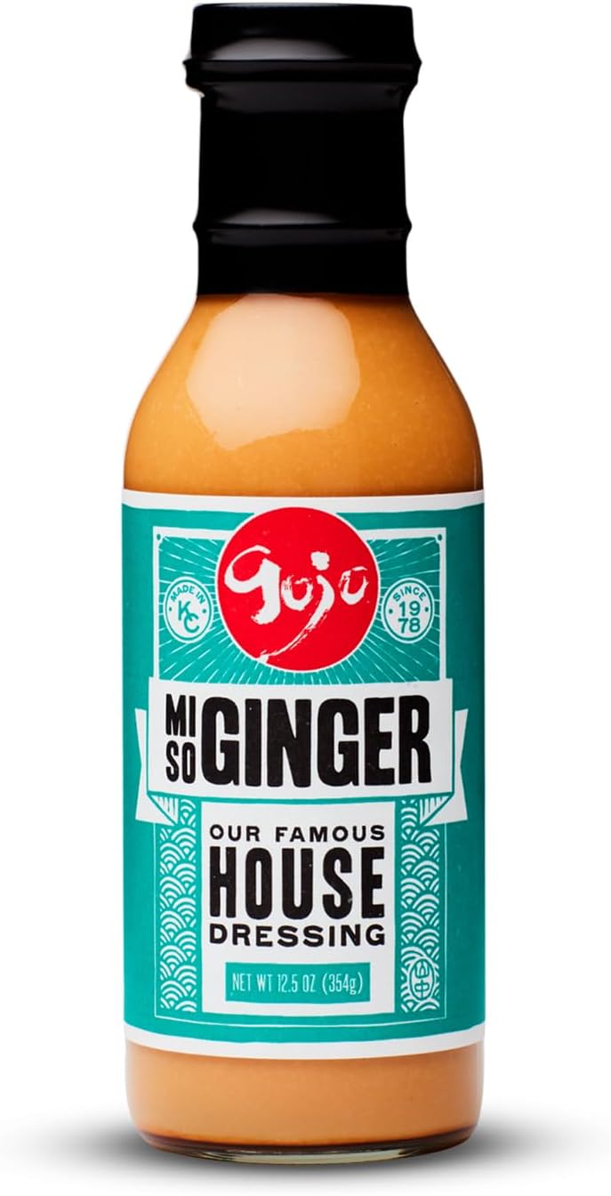 Gojo Miso Ginger Dressing, Japanese Steakhouse House Ginger Miso Salad Dressing & Hibachi Marinade for Salads, Asian Rice Bowls, Chicken, Seafood and Vegetables, 12 Oz