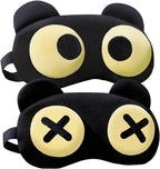 2PCS Cute Eye Mask for Sleeping - Soft Lightweight Eye Cover with Adjustable Strap, Funny Sleep Mask, Eyeshade Covers, Sleeping Mask for Women Men Travel Nap Blindfold Game