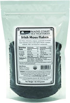 Maine Coast Sea Vegetables Irish Moss Flakes (Chondrus Crispus) | Organic Irish Moss for Cooking & Brewing | Dried Seaweed | Vegan Gelatin Alternative | Dried Irish Moss Flakes | 1 Lb Resealable Bag