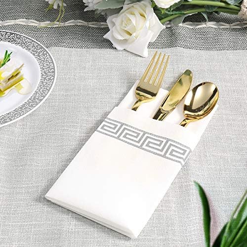 Vplus 200 PACK Guest Towels Disposable Bathroom, Decorative Bathroom Napkins, Soft and Absorbent Disposable Dinner Napkin Cloth Like for Kitchen, Weddings, Thanksgiving, Christmas Party