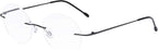 Eyekepper Frameless Reading Glasses Women - Round Rimless Readers Men Black +2.50